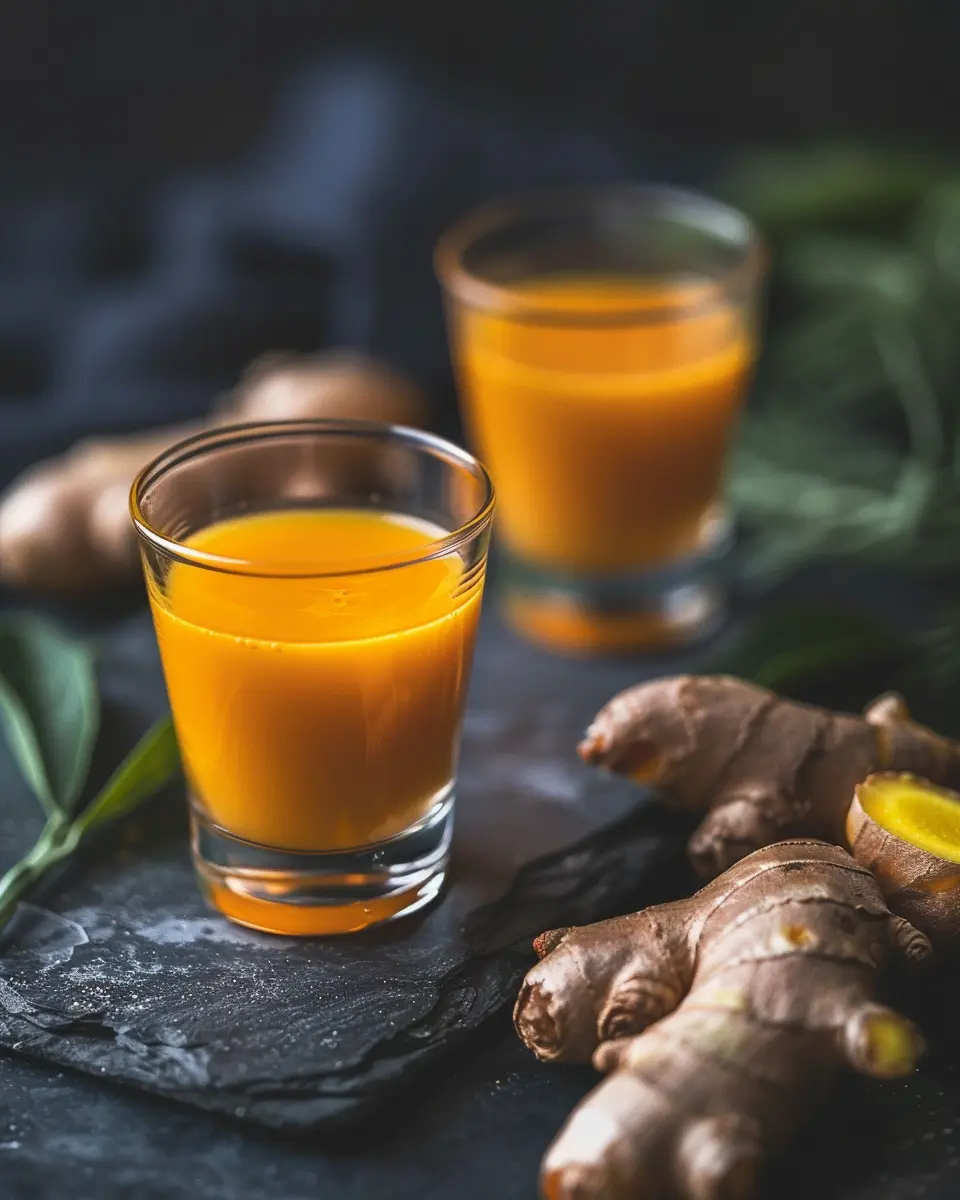 Ingredients for Ginger Turmeric Shot Beverages
