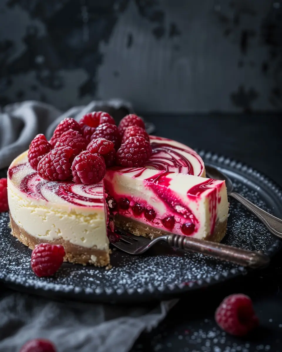 Ingredients for White Chocolate Raspberry Cheesecake Desserts & Sweets