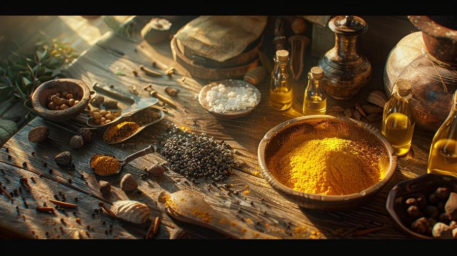 Alt text: "Jar labeled 'Health Benefits of Golden Paste Recipe' showcasing turmeric ingredients."