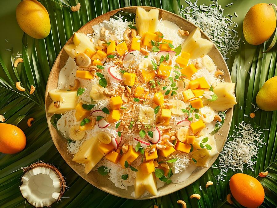 Alt text: Step-by-step guide for making delicious Filipino fruit salad recipe.