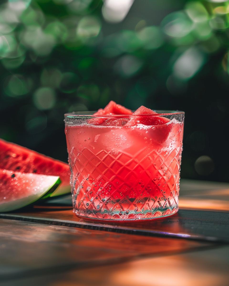 "Step-by-step watermelon moonshine recipe using Everclear on kitchen counter."