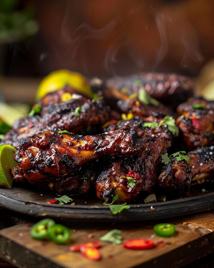 Alt text: Cooking up a delicious jerk chicken wing recipe for a flavorful meal.