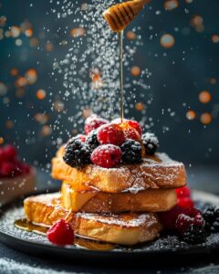 "Man preparing an Anabolic French Toast recipe, showcasing ingredients and utensils."