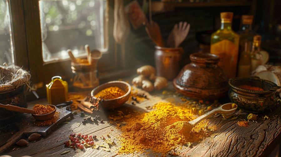 Golden Paste Recipe variations: A colorful array of ingredients for turmeric paste.