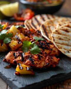 "Chef preparing al pastor chicken chipotle recipe in a well-equipped kitchen."