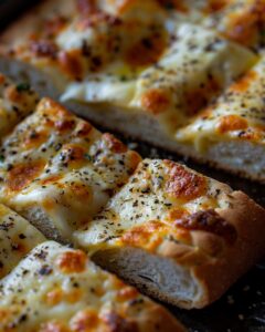 "Home cook mastering the Little Caesars cheese bread recipe in kitchen."