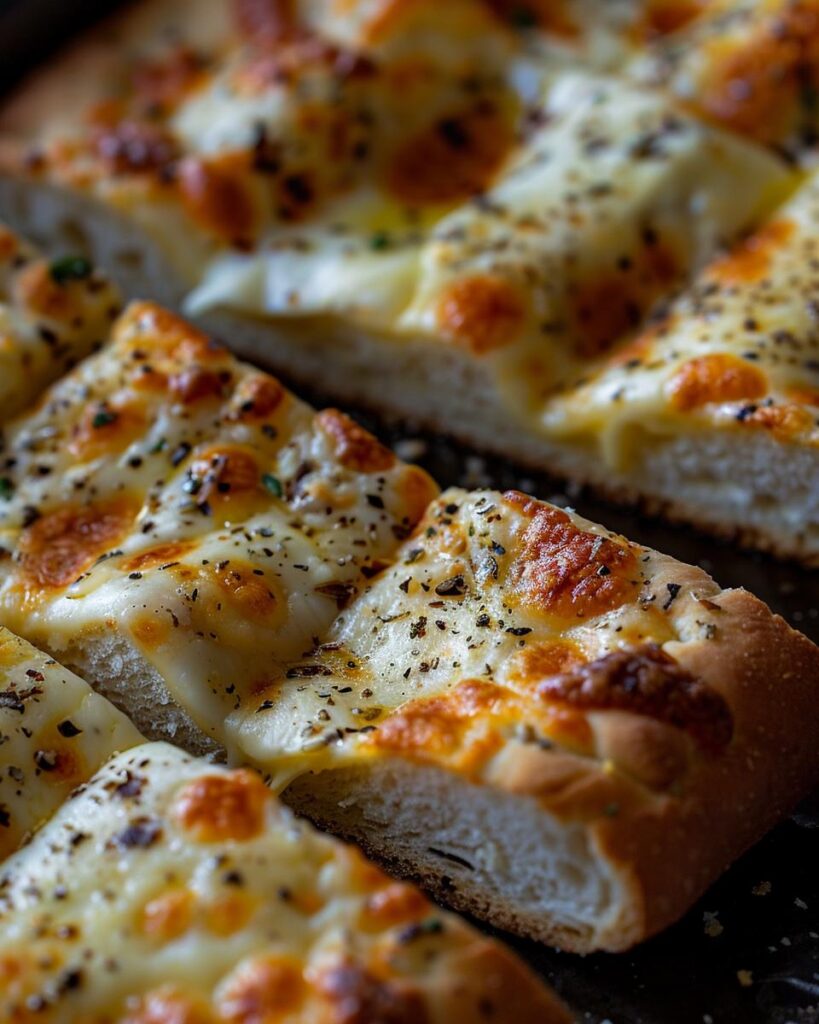 "Home cook mastering the Little Caesars cheese bread recipe in kitchen."