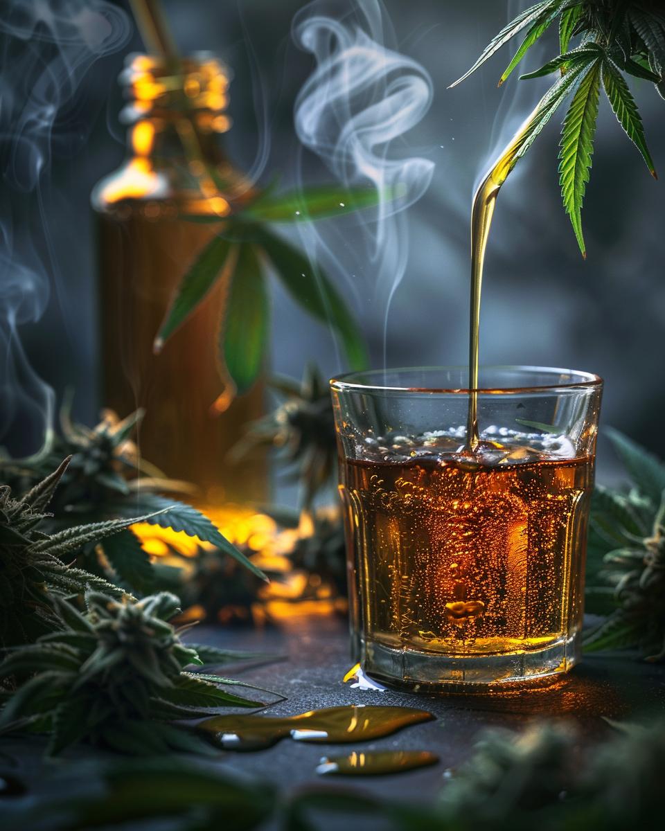 Ingredients for Cannabis Simple Syrup Ingredients and tools laid out for a cannabis simple syrup recipe preparation.