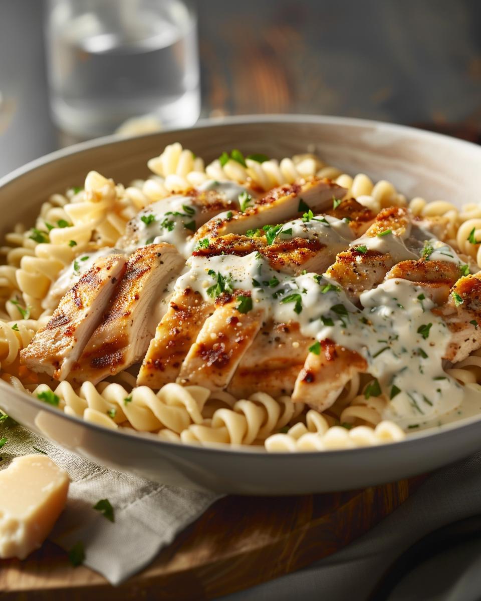 Serving and Storing High Protein Chicken Alfredo
