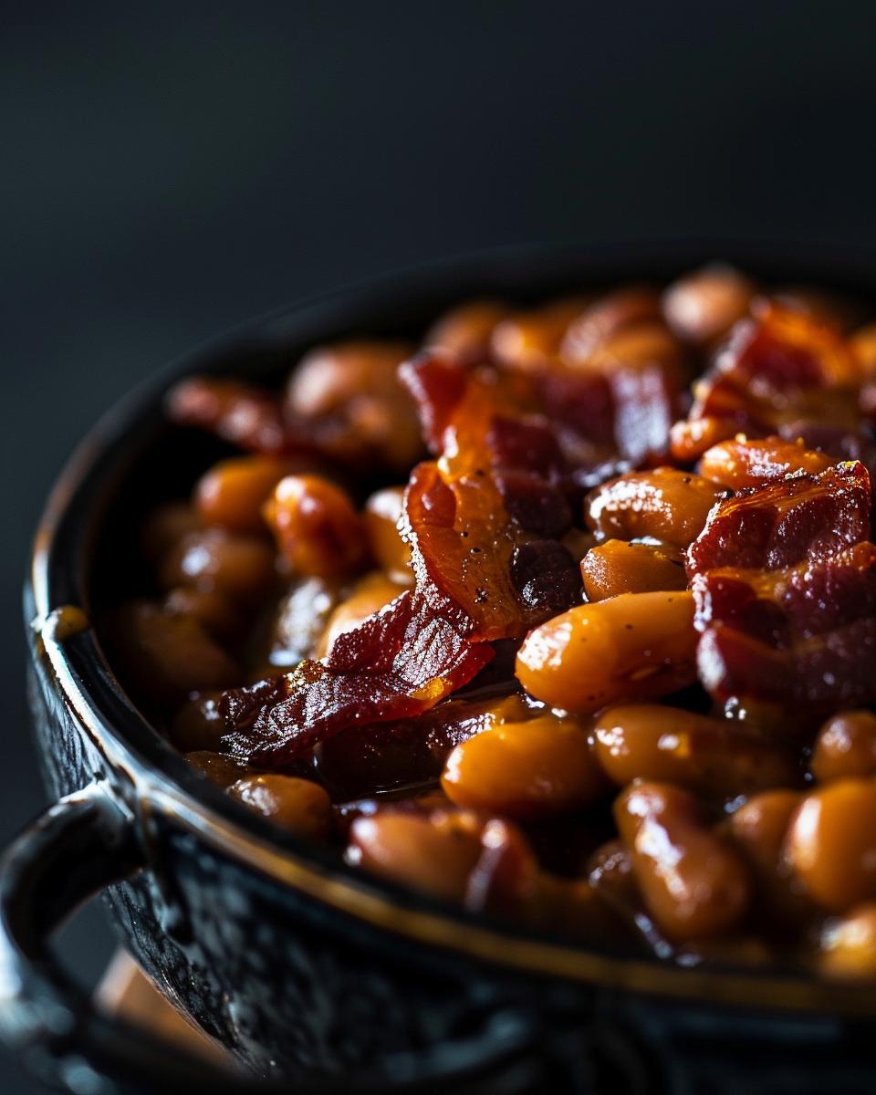 Step-by-Step Guide to Making Grandma Browns Baked Beans Step-by-step visual guide showcasing Grandma Browns beans recipe preparation on kitchen counter.
