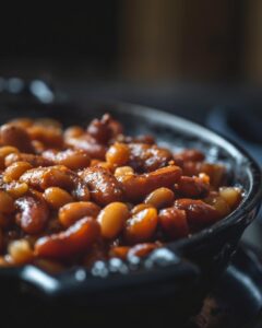 "Close-up of a delicious dish following Grandma Brown's baked beans copycat recipe."