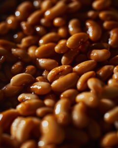 "Step-by-step guide to the recipe for Grandma Brown's baked beans in a cozy kitchen."