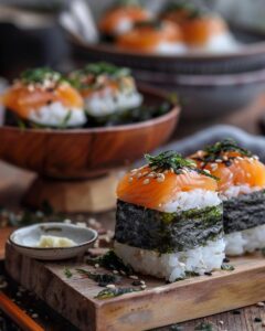 "Step-by-step spicy salmon onigiri recipe demonstration, perfect for quick Japanese cuisine lovers."