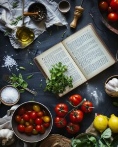 "Person organizing recipe binder with dividers on kitchen table, ready for meal planning."