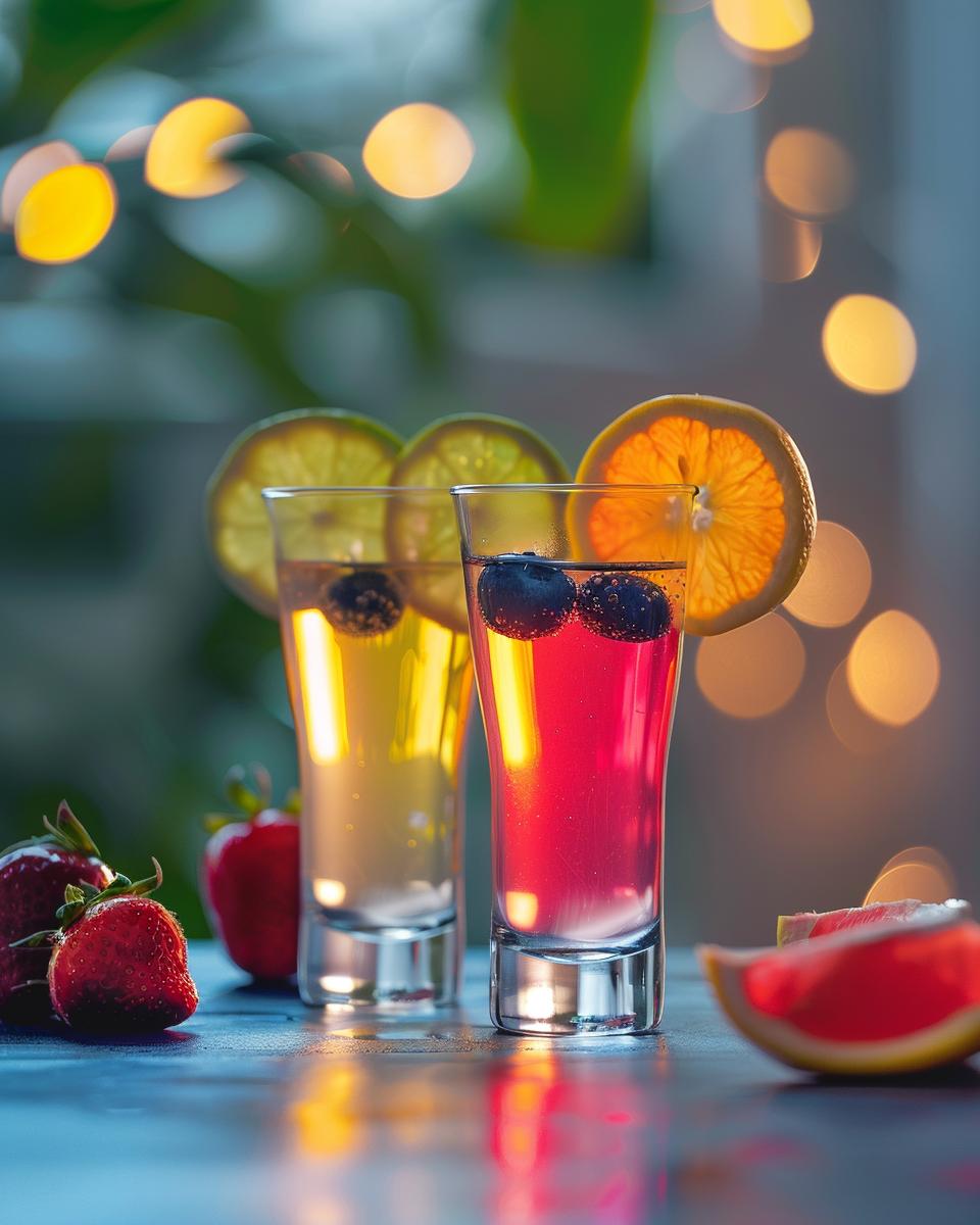 "Instructions for making a shock tart shot recipe on a colorful background."