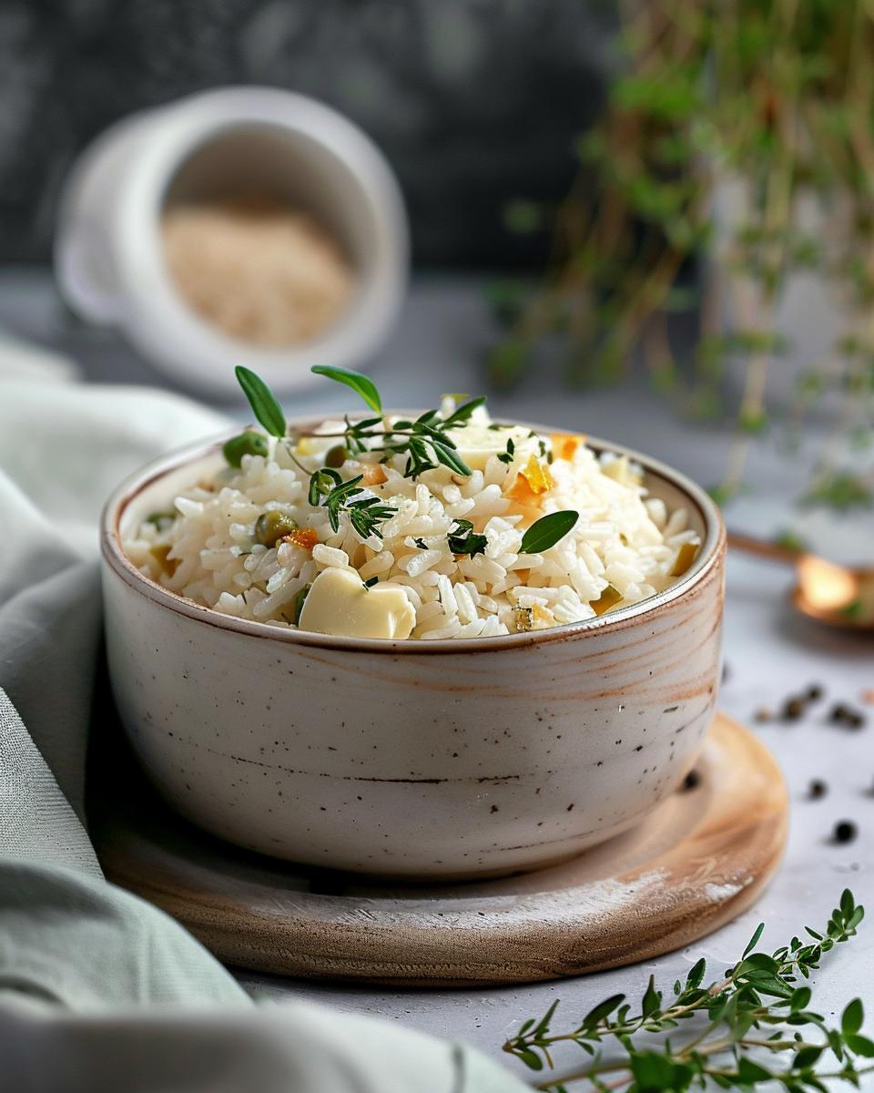 Essential Ingredients for Longhorn Steakhouse Rice Assorted essential ingredients for Longhorn Steakhouse rice displayed on a wooden table.