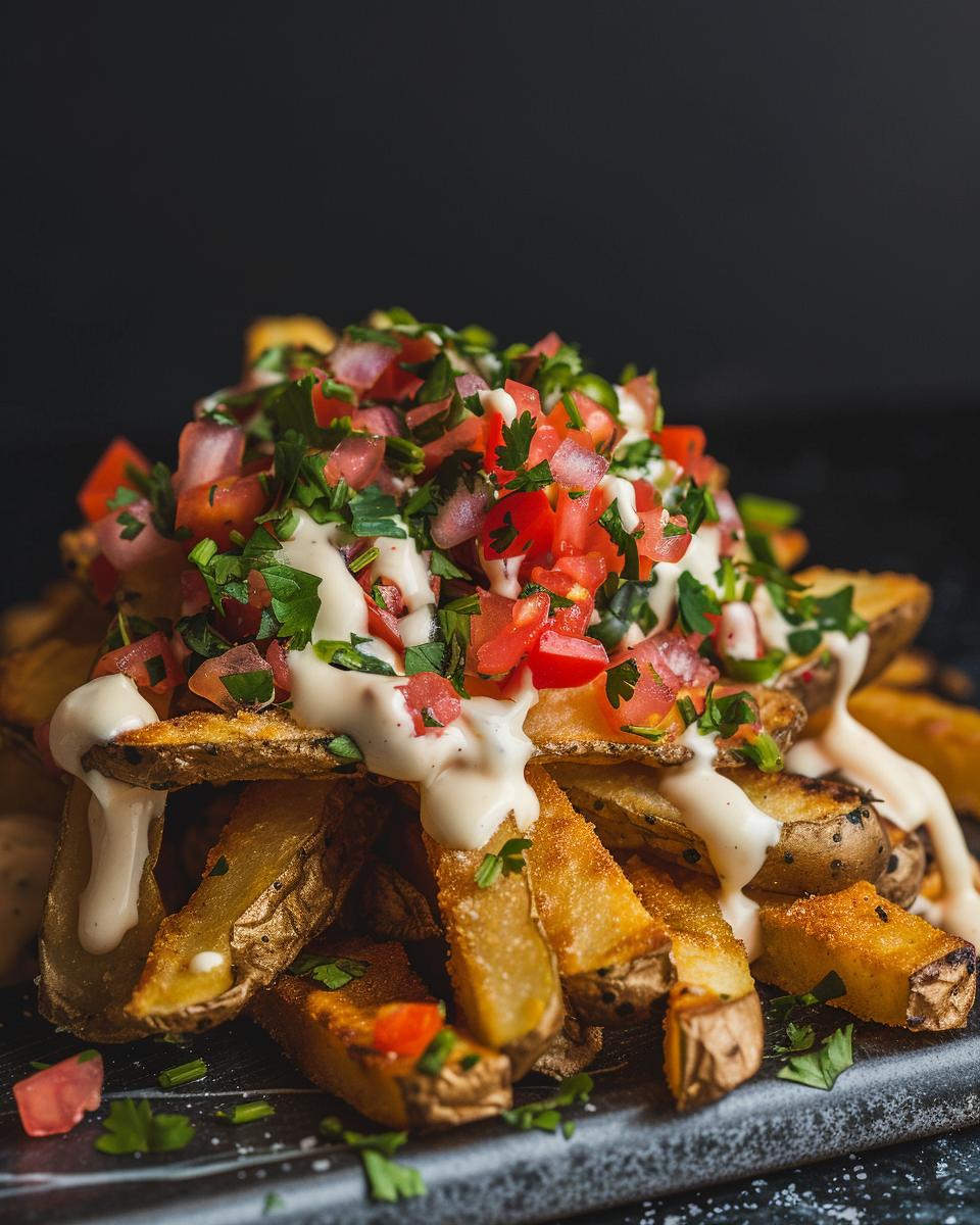 Ingredients Needed for Taco Bell Nacho Fries Ingredients for Taco Bell Nacho Fries, including spices and fresh potatoes.
