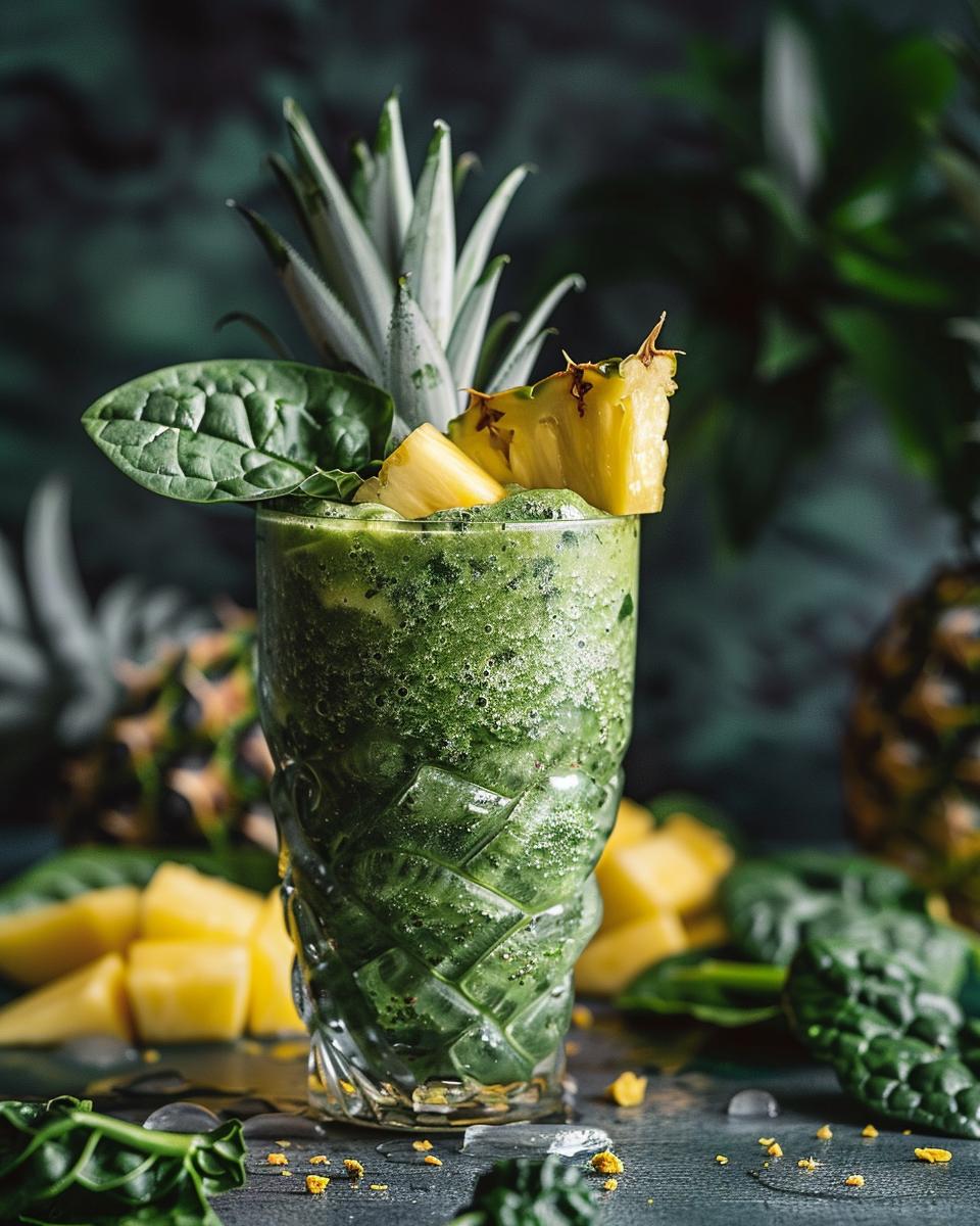 Ingredients Needed for Tropical Smoothie Cafe Island Green Ingredients for Tropical Smoothie Cafe Island Green with spinach, mango, and banana.