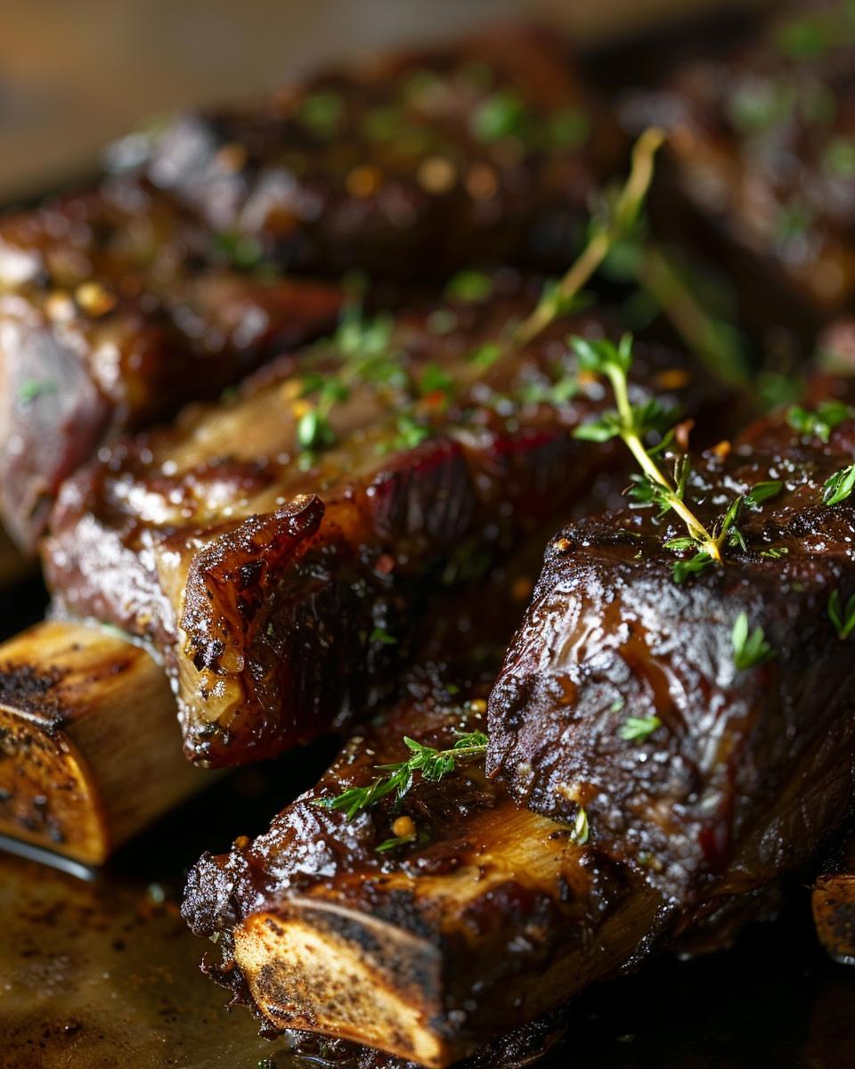 Ingredients Needed to Make Beef Short Ribs Ingredients for beef short ribs recipe oven: raw short ribs, vegetables, and seasonings on a countertop.