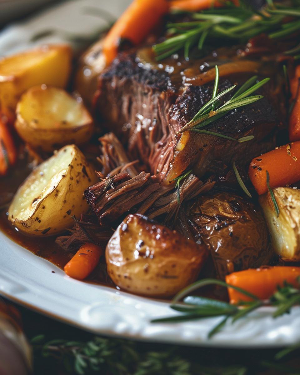 Ingredients Needed to Make the Best Beef Chuck Roast Ingredients for the best beef chuck roast recipe arranged on a kitchen countertop.