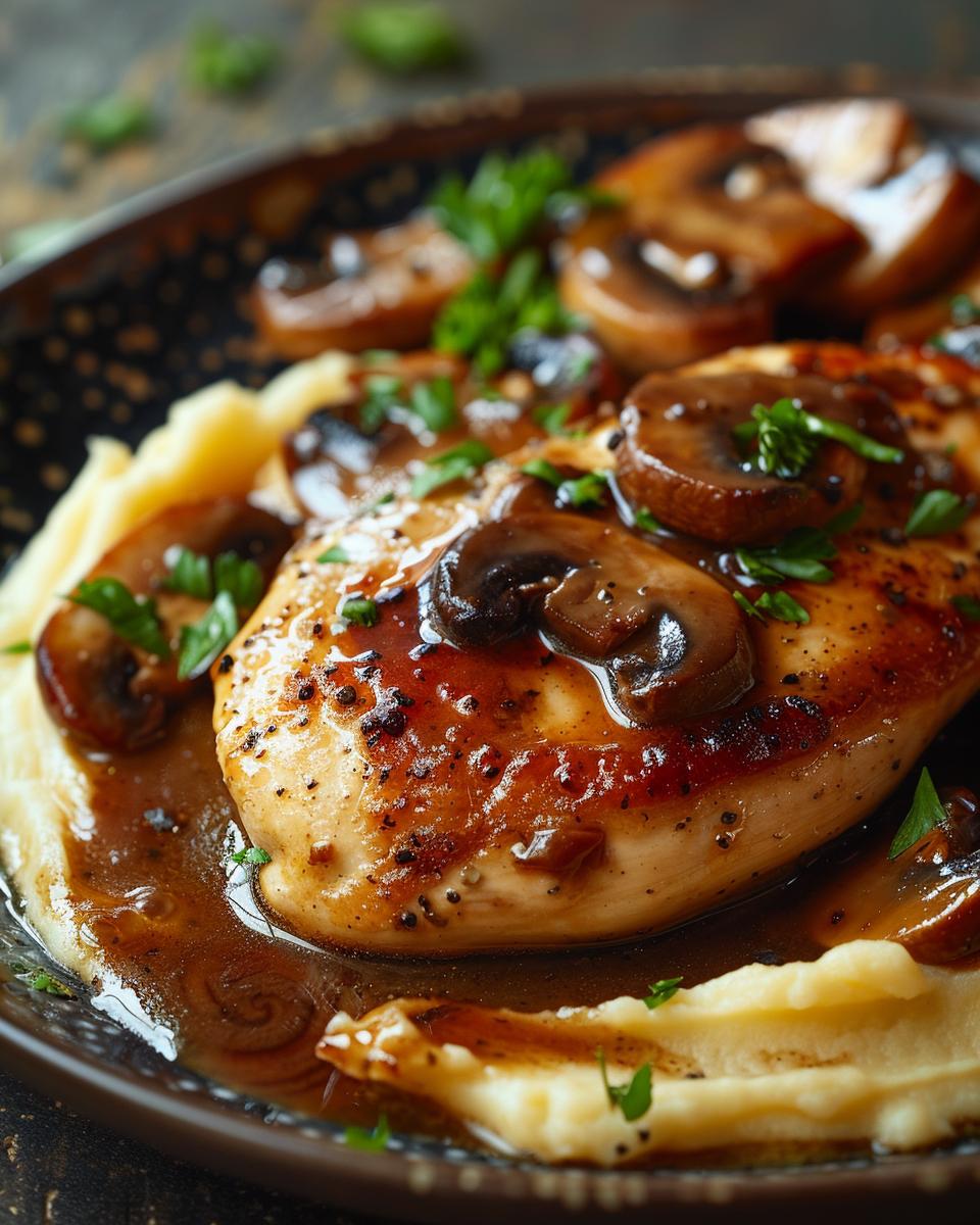 Ingredients for Cheesecake Factory Chicken Marsala Ingredients for Cheesecake Factory chicken marsala, including mushrooms, chicken, and herbs.