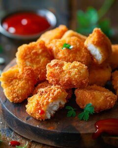 "Chef preparing McDonald's style chicken nuggets in a commercial kitchen setting."