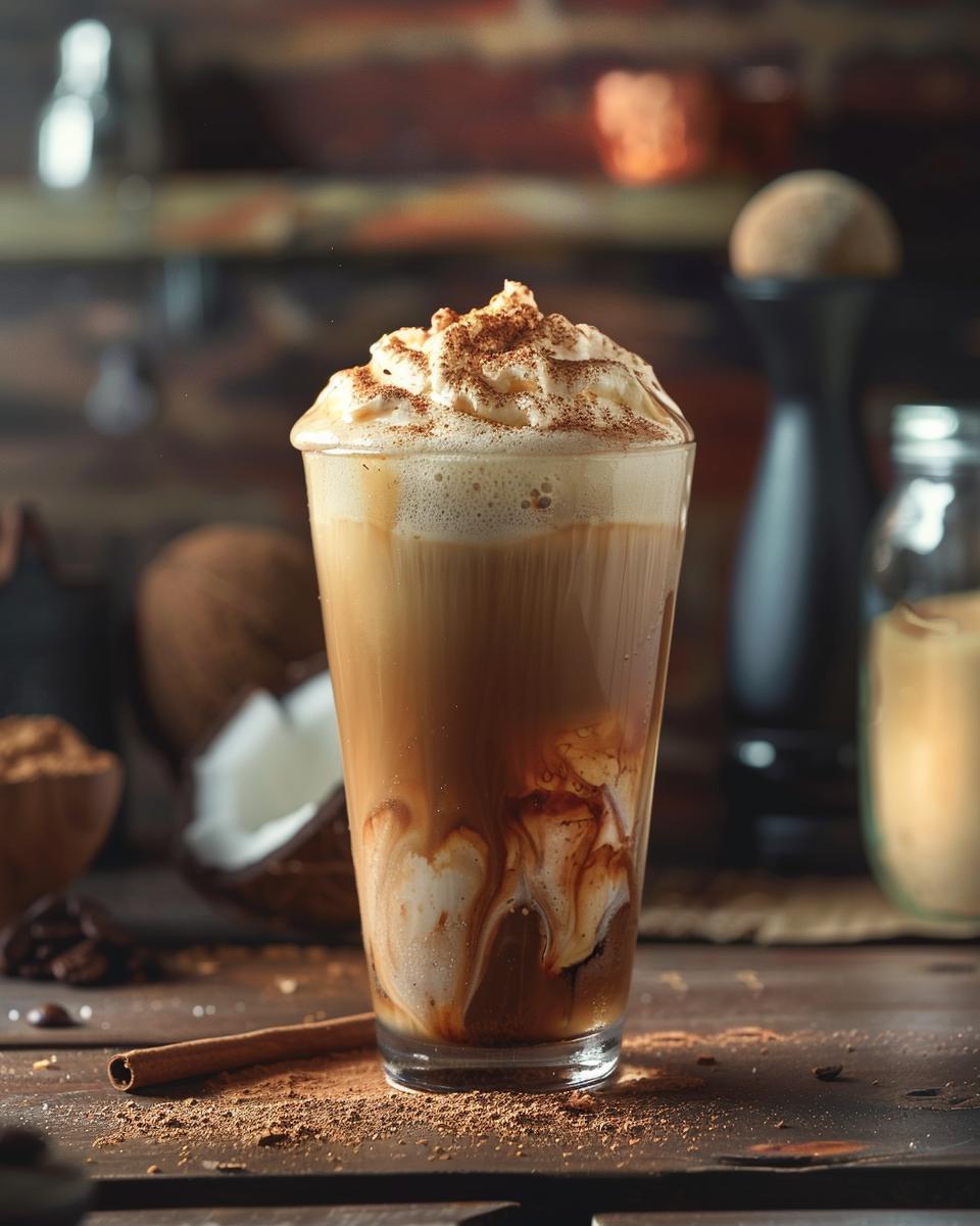 Serving and Storing Your Homemade Annihilator Person serving a homemade Dutch Bros Annihilator in a clear glass mug.