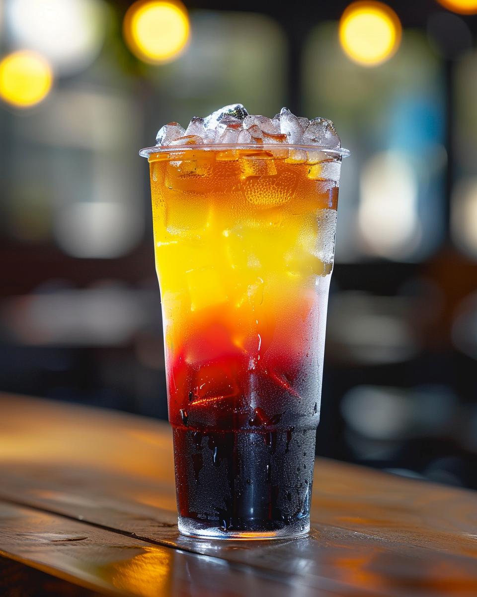 Serving and Storing Your Homemade Dutch Bros Rebel Person pouring homemade Dutch Bros Rebel into a glass, storage jars in background.