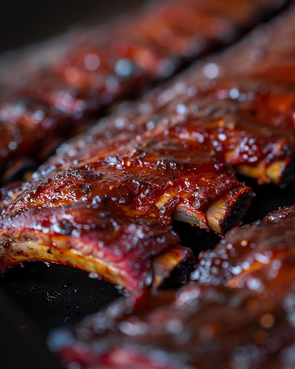 The Ingredients Needed to Make Ingredients needed for smoked ribs recipe including spices, ribs, and marinade on a wooden table.