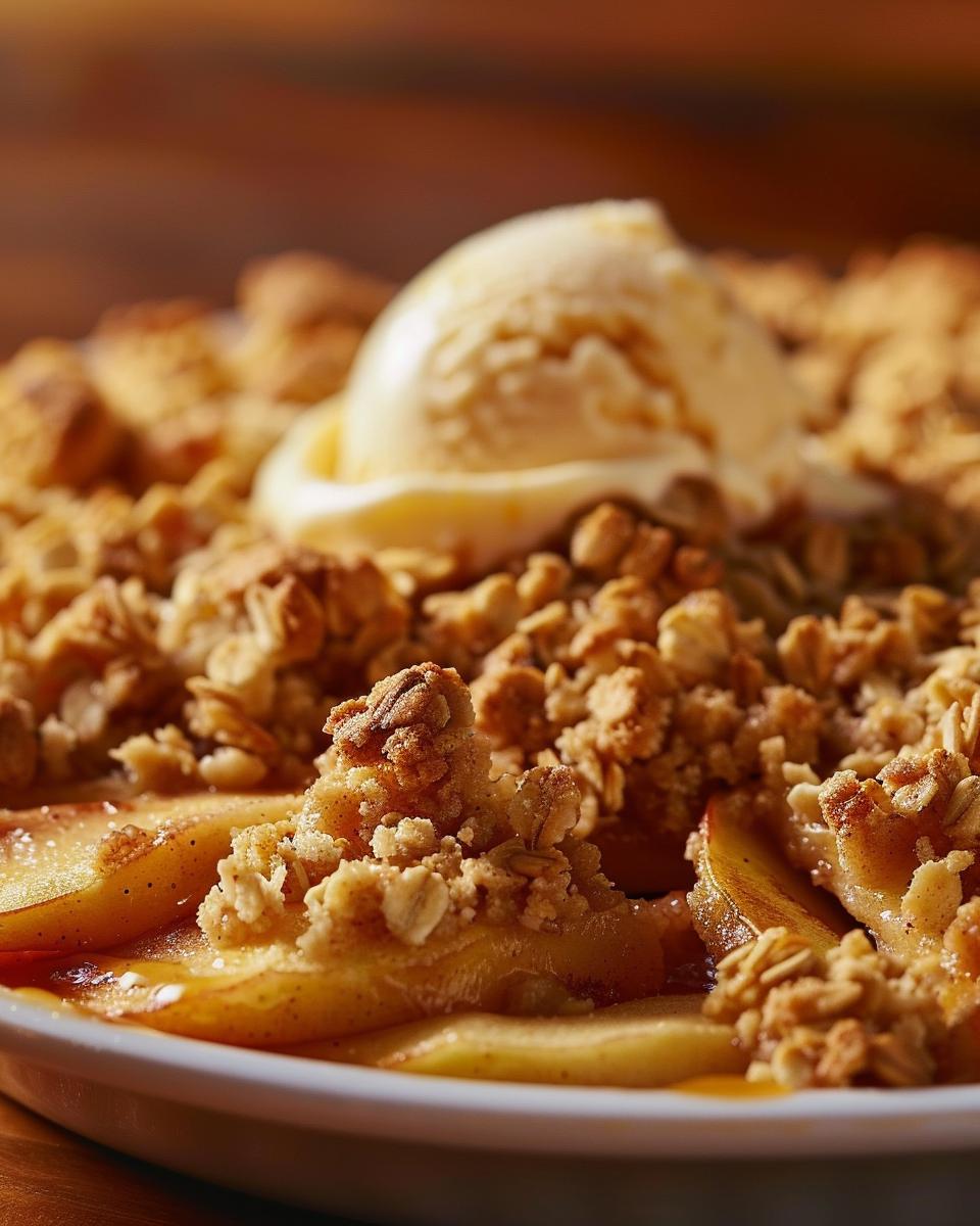 The Ingredients Needed to Make Apple Crisp with Oats Ingredients for apple crisp recipe with oats, including apples, oats, butter, and cinnamon.