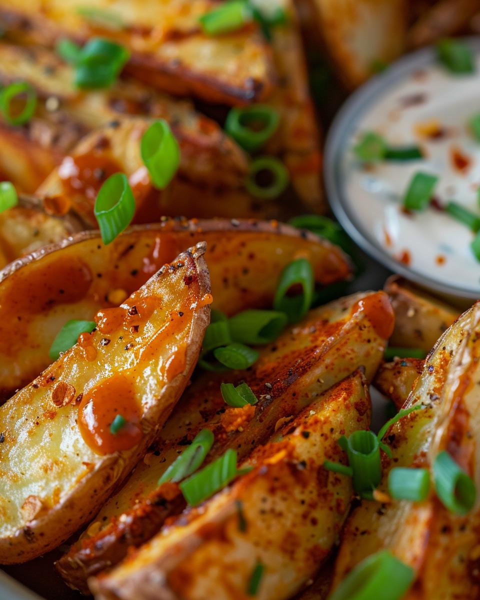 The Ingredients Needed to Make Buffalo Wild Wings Potato Wedges Ingredients needed to make Buffalo Wild Wings potato wedges, including fresh potatoes and seasonings.