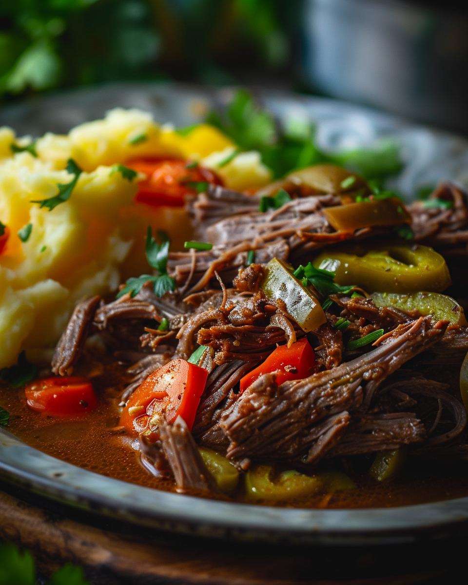 The Ingredients Needed to Make Mississippi Roast Ingredients needed for Mississippi roast recipe: chuck roast, ranch mix, au jus, pepperoncini, butter.