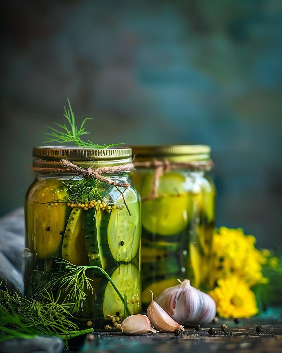 The Ingredients Needed to Make Pickle Brine Ingredients laid out for a homemade pickle brine recipe, including spices and vinegar.