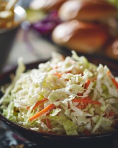 "Step-by-step preparation of Popeyes coleslaw recipe on a kitchen counter."