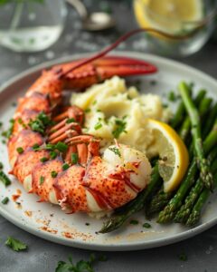 "Chef preparing gourmet lobster dish, exploring what to serve lobster with on elegant table."