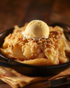 "Easy apple cobbler recipe preparation with ingredients and step-by-step instructions."