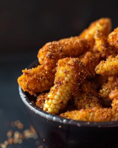 "Woman puzzled by wingstop cajun fried corn recipe not done on kitchen counter."