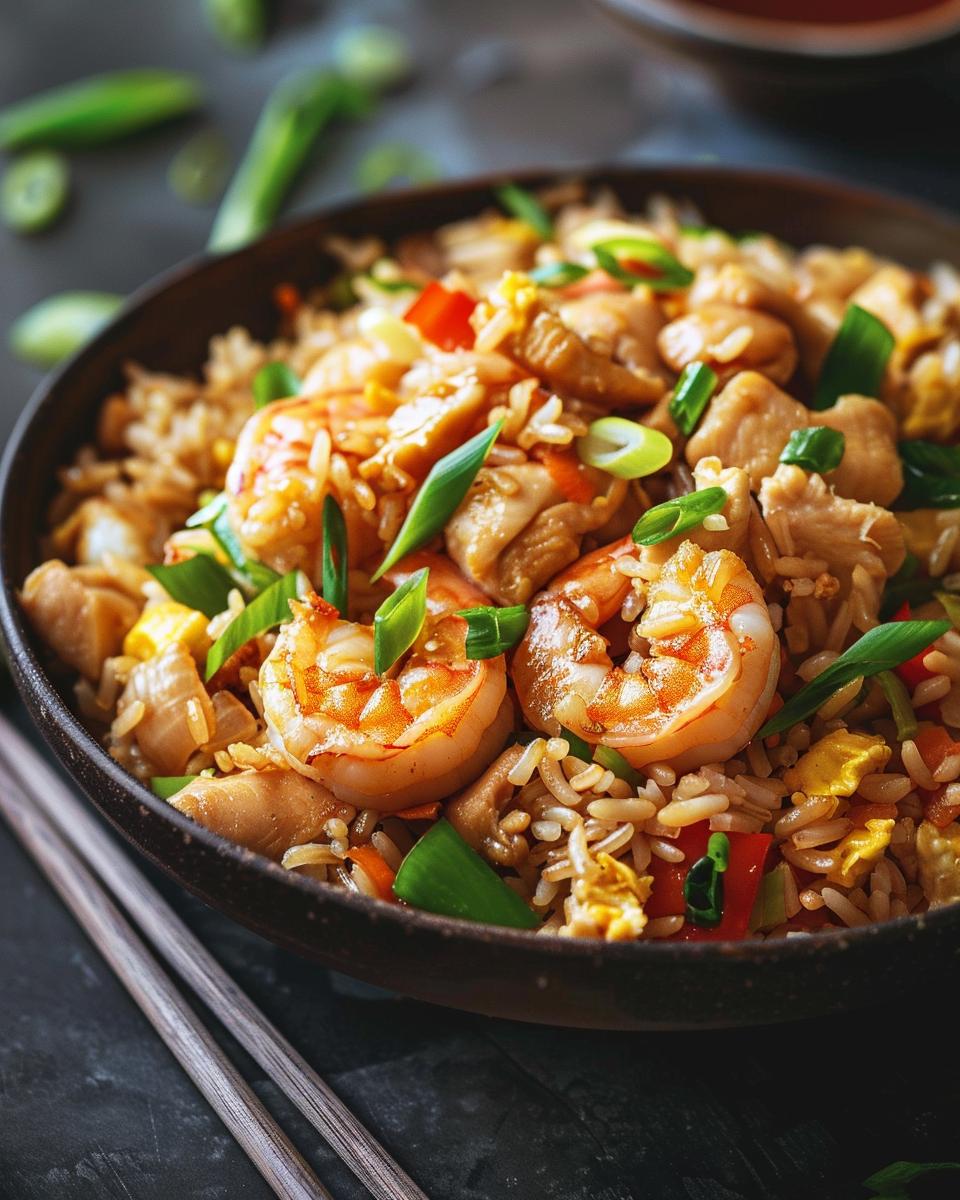 Serving and Storing Ideas and Tips A bowl of freshly made subgum fried rice with serving and storing tips.