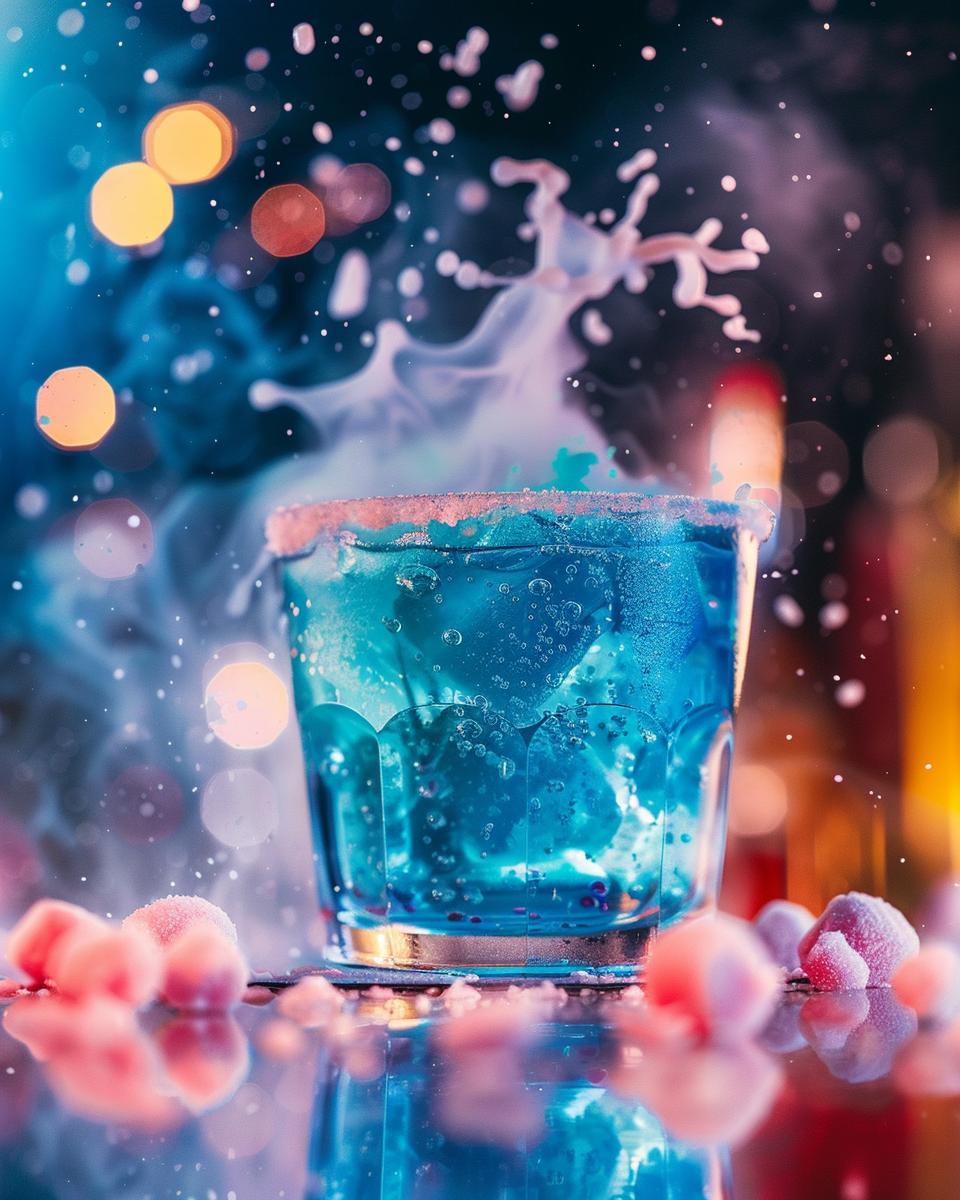 The Ingredients Needed to Make Bazooka Joe Shot Ingredients for Bazooka Joe shot: banana liqueur, blue curaçao, and Irish cream on table.