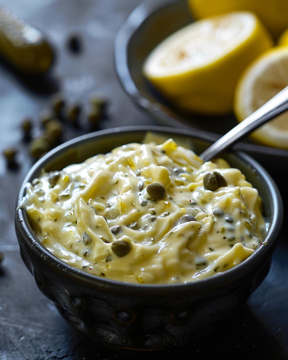 The Ingredients Needed to Make Captain D's Tartar Sauce Close-up of ingredients needed to make Captain D's tartar sauce on a kitchen counter.