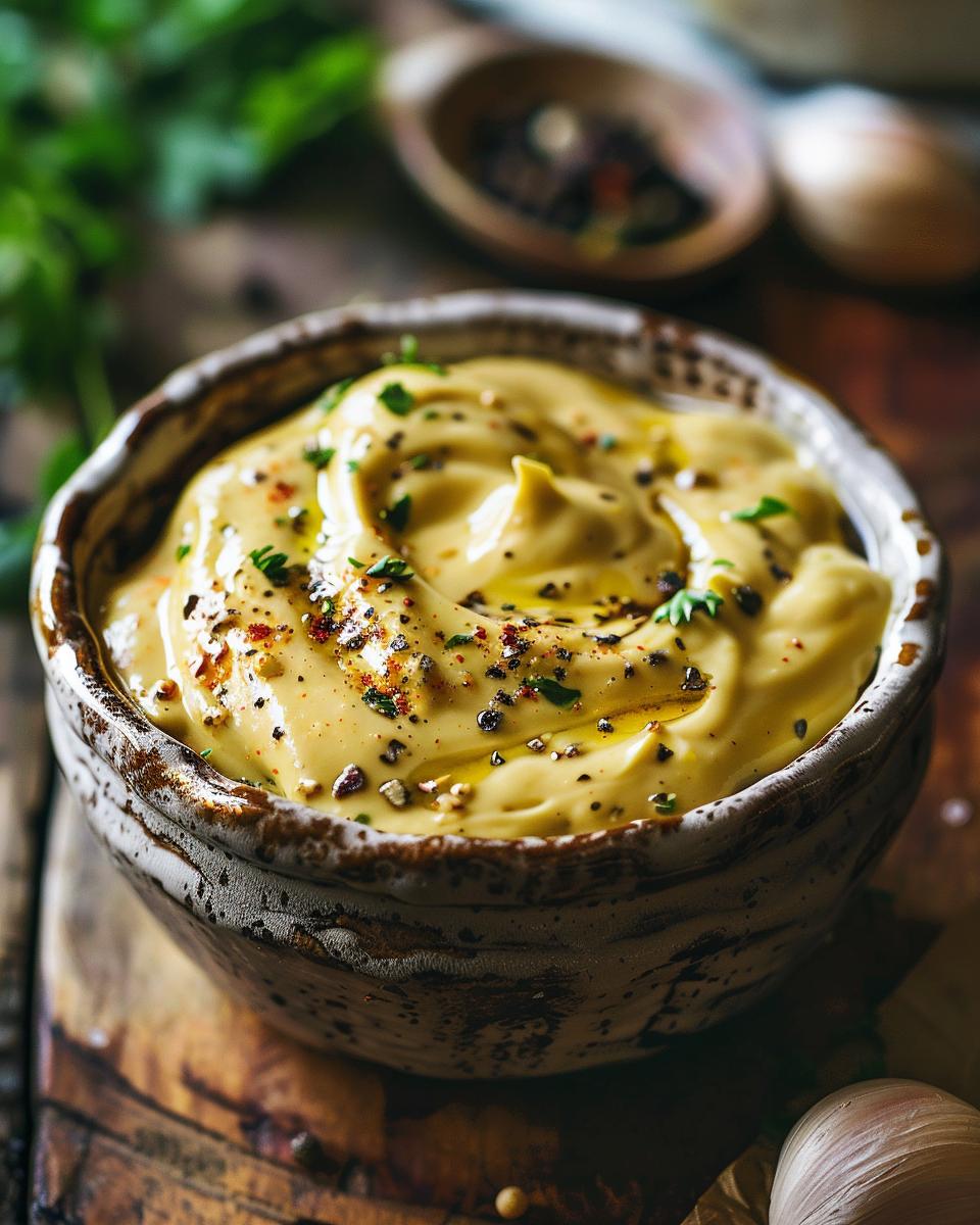 The Ingredients Needed to Make Ike's Dirty Sauce Ingredients for Ikes Dirty Sauce recipe: spices, mayonnaise, garlic, lemon juice, mustard, pepper.