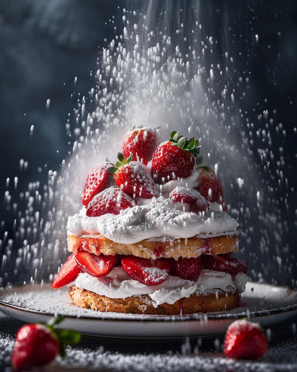 The Ingredients Needed to Make Olive Garden Strawberry Cream Cake Ingredients for Olive Garden strawberry cream cake recipe displayed on a kitchen counter.