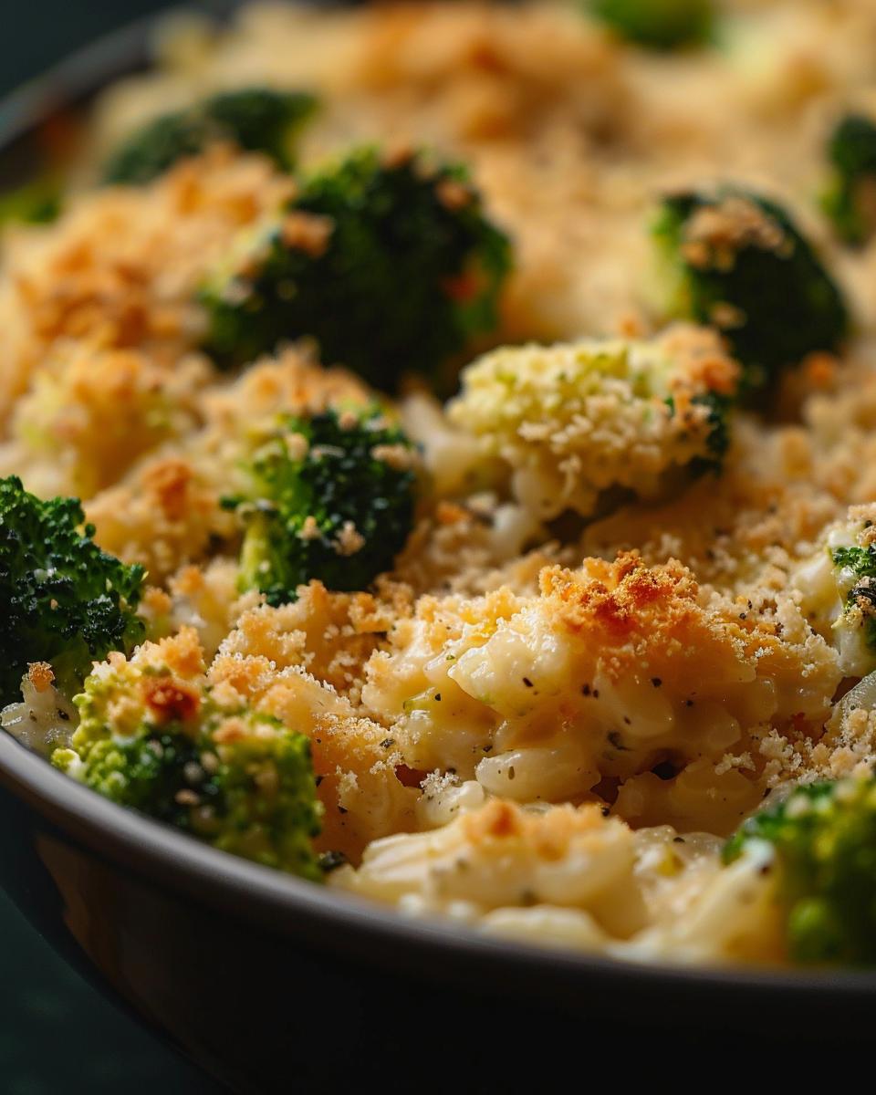 Step-by-Step Guide on How to Make Broccoli Rice Casserole Step-by-step guide for broccoli rice casserole recipe with fresh ingredients and melted cheese.