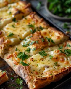 "Delicious homemade garlic bread tortilla recipe ingredients laid out on a wooden countertop"
