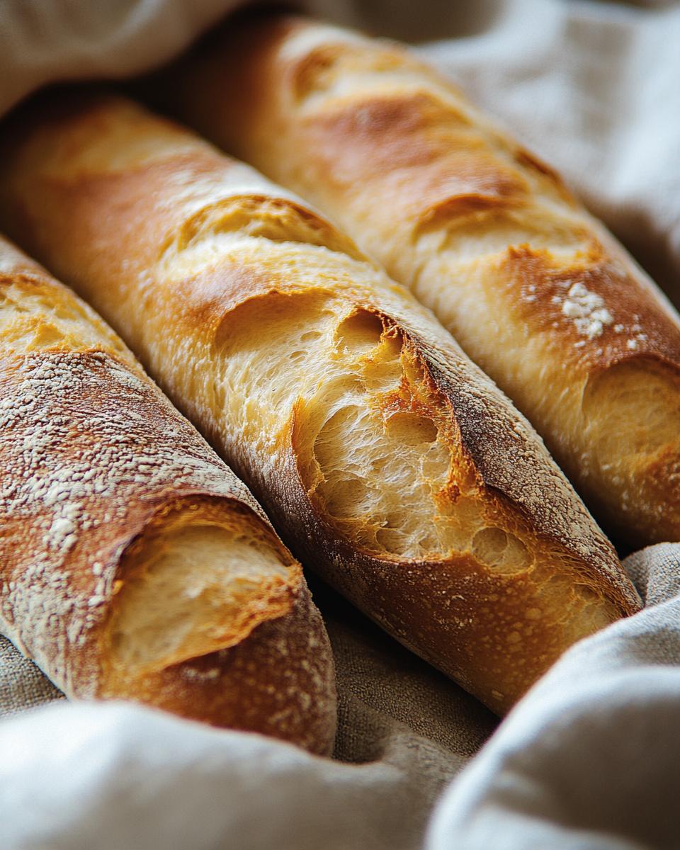 Ingredients Needed to Make Easy Baguette Ingredients needed for an easy baguette recipe: flour, yeast, water, salt, and sugar.