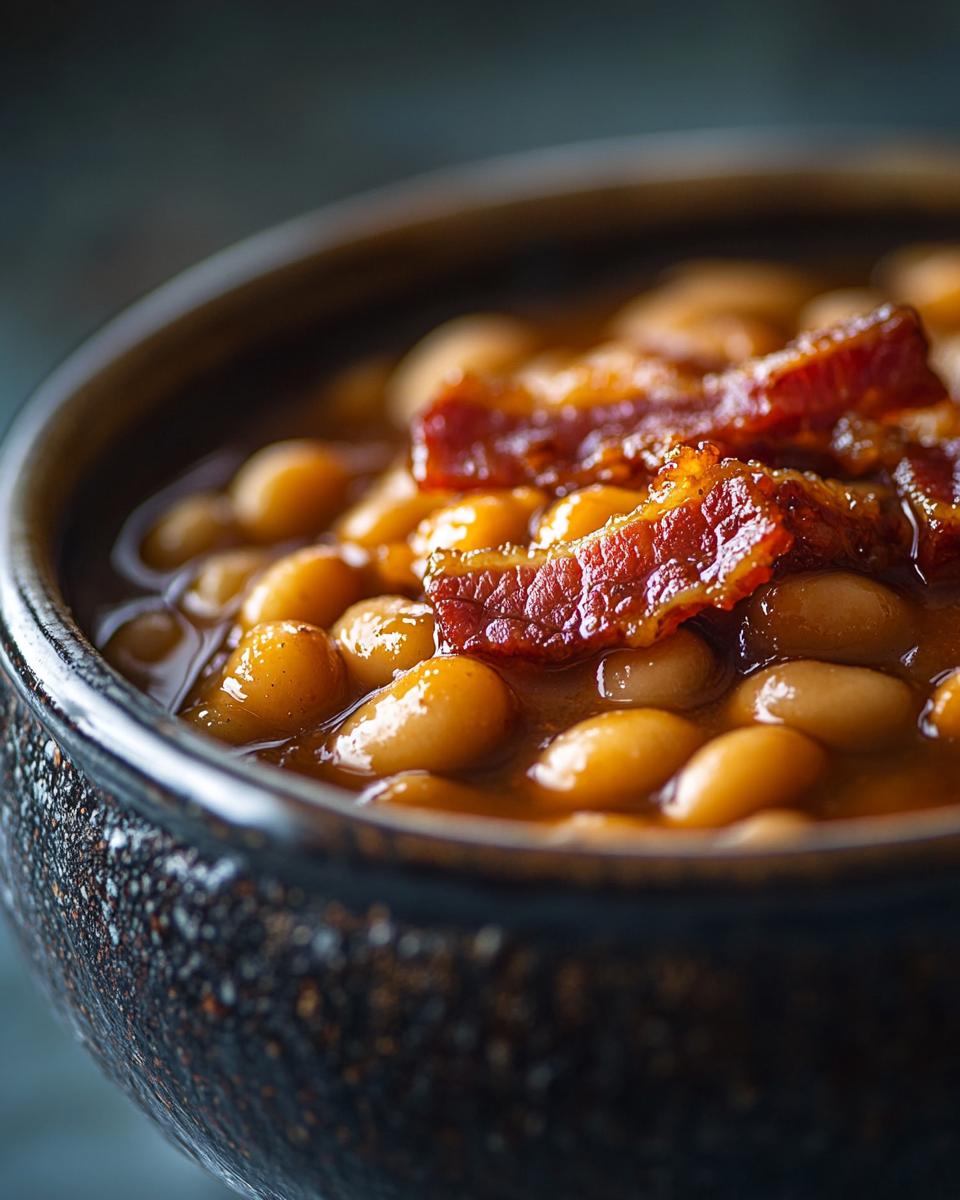 The Ingredients Needed to Make Easy Baked Beans Ingredients for easy baked beans recipe laid out on a kitchen counter.