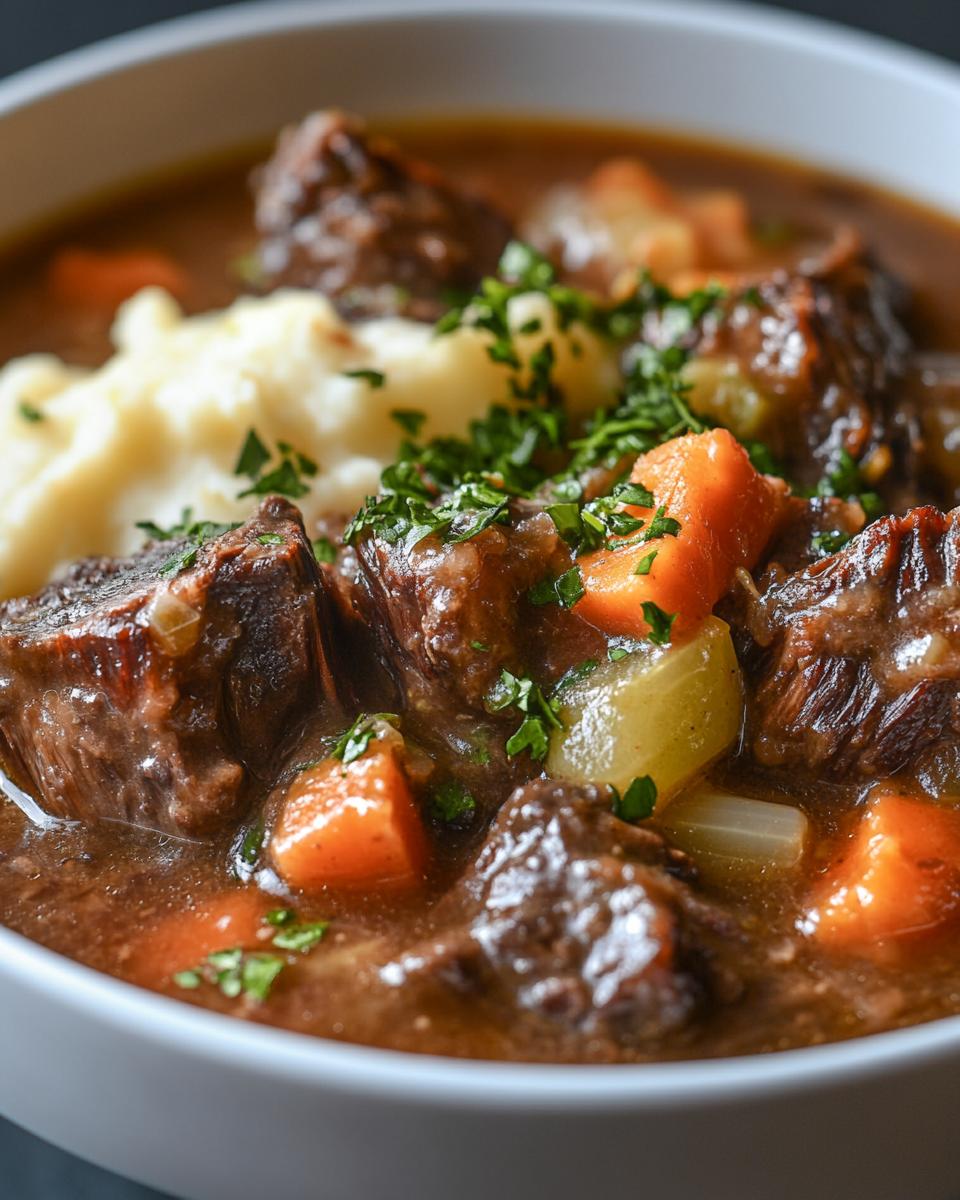 Ingredients Needed to Make Oxtail Recipe Ingredients for oxtail recipe slow cooker: carrots, onions, garlic, oxtail, spices, broth.