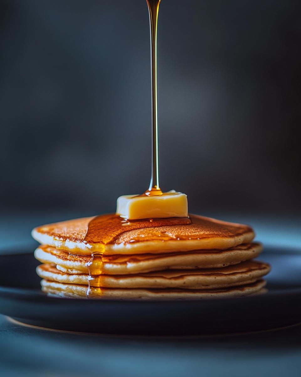 Serving and Storing Ideas and Tips Single serving pancake recipe with serving and storing ideas, garnished with fresh berries and syrup.