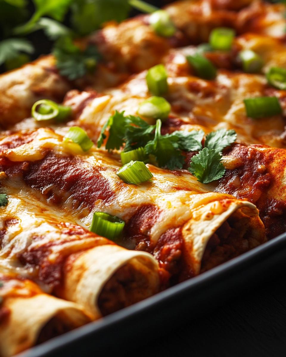 Step-by-Step Guide on How to Make Beef Enchiladas Step-by-step guide recipe for beef enchiladas with ingredients and preparation steps shown.