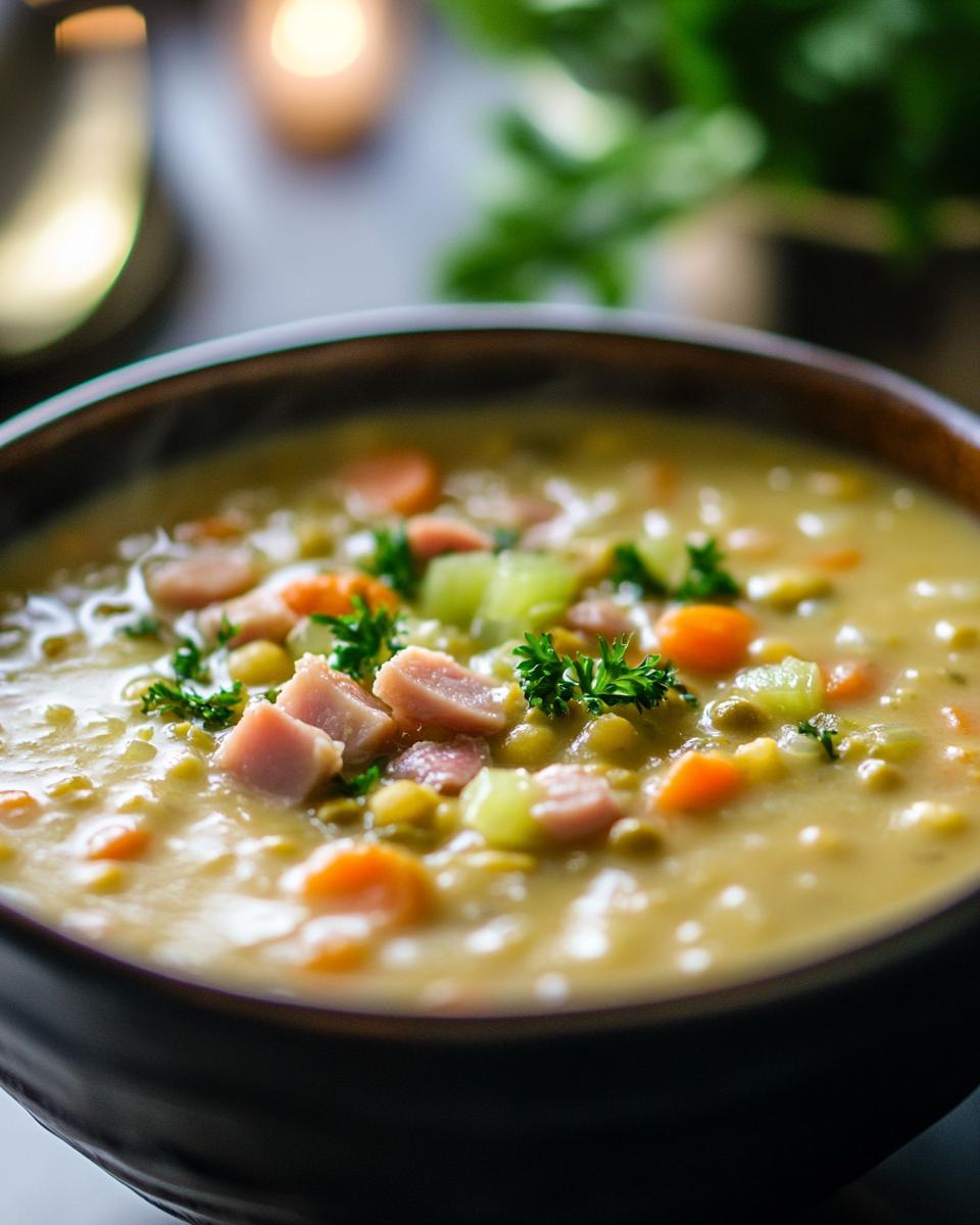 Step-by-Step Guide on How to Make Split Pea Soup A step-by-step split pea soup recipe slow cooker guide with hearty ingredients and instructions.